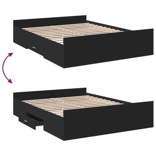 Okvir kreveta s ladicama crni 160x200 cm konstruirano drvo - Crna 160 x 200 cm Cijena