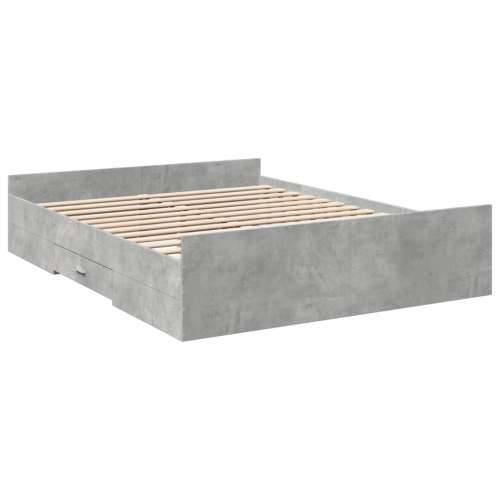 Okvir kreveta s ladicama siva boja betona 160x200 cm drveni - Beton siva 160 x 200 cm Cijena