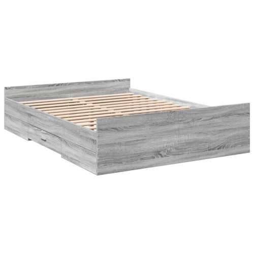 Okvir za krevet s ladicama boja sivog hrasta 120x190 cm drveni - Sivi hrast sonoma 120 x 190 cm Cijena