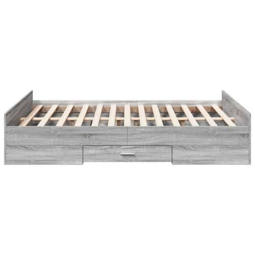 Okvir za krevet s ladicama boja sivog hrasta 120x190 cm drveni - Sivi hrast sonoma 120 x 190 cm Cijena
