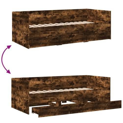 Dnevni krevet s ladicama bez madraca boja hrasta 100x200 cm - Dimljeni hrast 100 x 200 cm Cijena