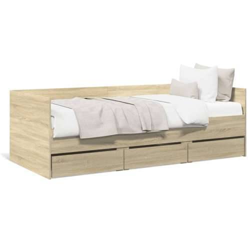 Dnevni krevet s ladicama bez madraca boja hrasta 90x200 cm - sonoma hrast 90 x 200 cm Cijena