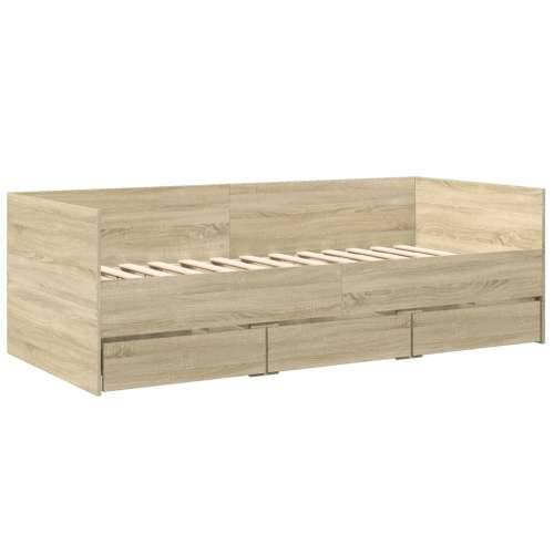 Dnevni krevet s ladicama bez madraca boja hrasta 90x200 cm - sonoma hrast 90 x 200 cm Cijena