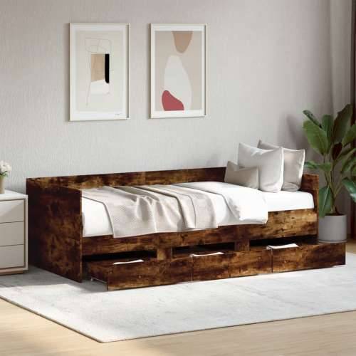 Dnevni krevet s ladicama bez madraca boja hrasta 90x190 cm - Dimljeni hrast 90 x 190 cm Cijena