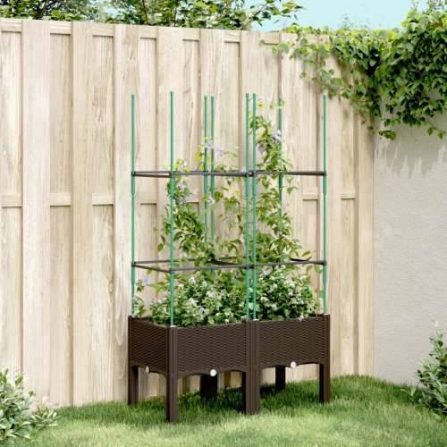 Vrtna sadilica s rešetkom smeđa 80 x 40 x 142,5 cm PP - Smeđa 80 x 40 x 142.5 cm 1 Cijena