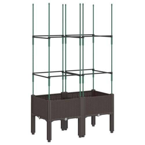 Vrtna sadilica s rešetkom smeđa 80 x 40 x 142,5 cm PP - Smeđa 80 x 40 x 142.5 cm 1 Cijena