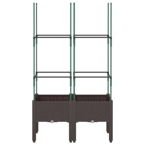 Vrtna sadilica s rešetkom smeđa 80 x 40 x 142,5 cm PP - Smeđa 80 x 40 x 142.5 cm 1 Cijena