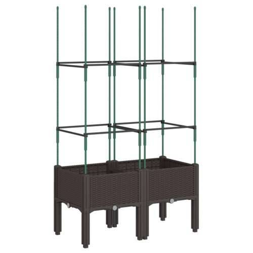 Vrtna sadilica s rešetkom smeđa 80 x 40 x 142,5 cm PP - Smeđa 80 x 40 x 142.5 cm 1 Cijena