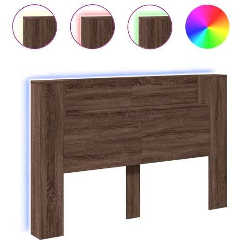 Ormarić za uzglavlje LED boja smeđeg hrasta 160x16,5x103,5 cm Smeđi hrast 160 x 16.5 x 103.5 cm 1 Cijena