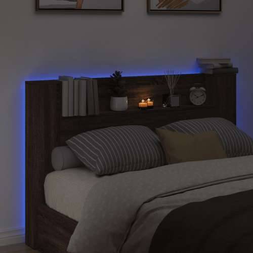 Ormarić za uzglavlje LED boja smeđeg hrasta 160x16,5x103,5 cm Smeđi hrast 160 x 16.5 x 103.5 cm 1 Cijena