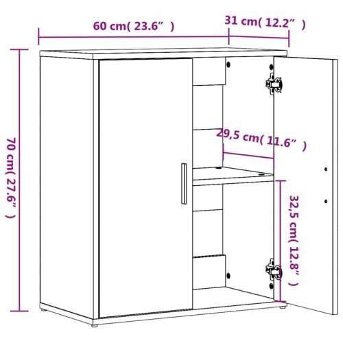 Komoda crna 60 x 31 x 70 cm od konstruiranog drva - Crna 1 Cijena