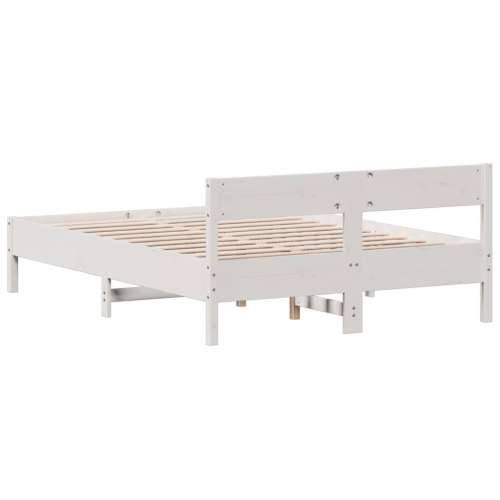 Okvir kreveta bez madraca bijeli 135 x 190 cm masivna borovina - Bijela 135 x 190 cm Cijena