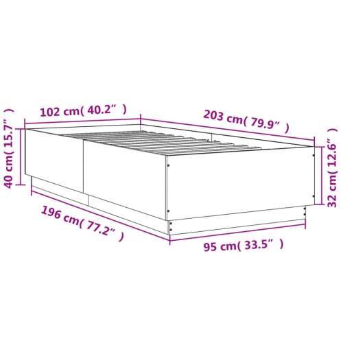 Okvir za krevet boja hrasta 100x200 cm od konstruiranog drva - sonoma hrast 100 x 200 cm Cijena