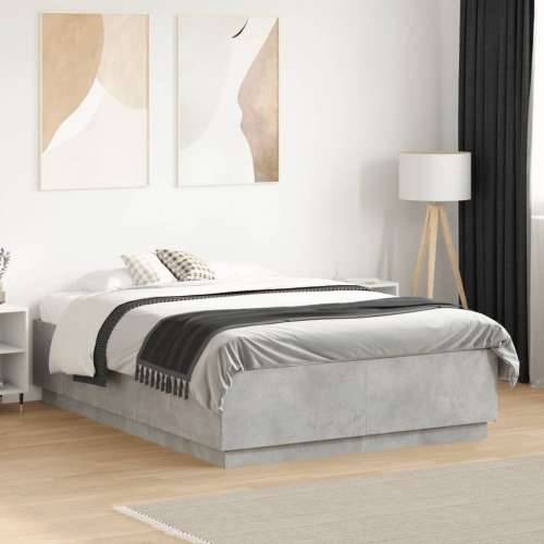 Okvir kreveta boja betona 120x190 cm od konstruiranog drva - Beton siva 120 x 190 cm Cijena