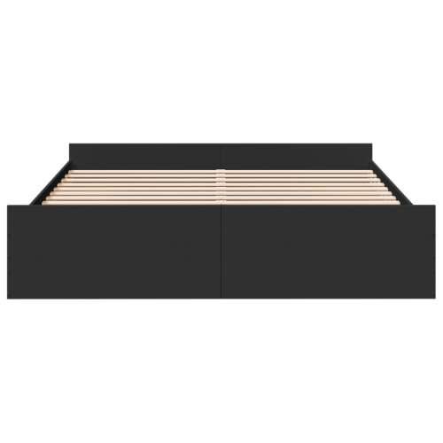 Okvir za krevet s ladicama crni 200x200 cm konstruirano drvo - Crna 200 x 200 cm Cijena