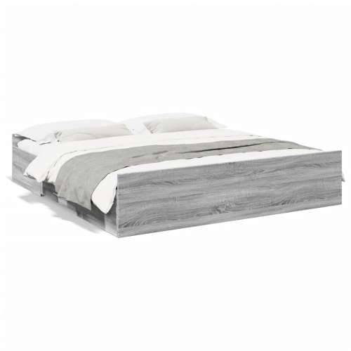 Okvir za krevet s ladicama boja hrasta 200x200 cm drveni - Sivi hrast sonoma 200 x 200 cm Cijena