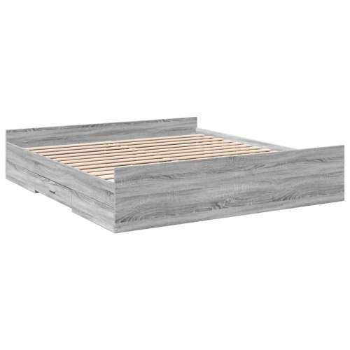 Okvir za krevet s ladicama boja hrasta 200x200 cm drveni - Sivi hrast sonoma 200 x 200 cm Cijena