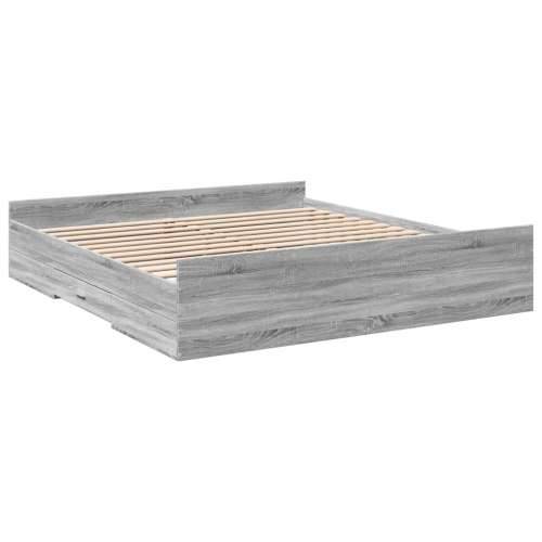 Okvir za krevet s ladicama boja hrasta 200x200 cm drveni - Sivi hrast sonoma 200 x 200 cm Cijena