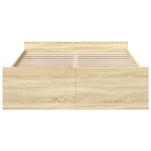 Okvir za krevet s ladicama boja hrasta 120x190 cm drveni - sonoma hrast 120 x 190 cm Cijena