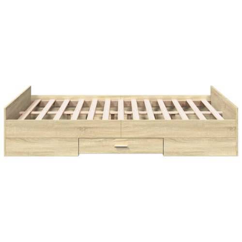 Okvir za krevet s ladicama boja hrasta 120x190 cm drveni - sonoma hrast 120 x 190 cm Cijena