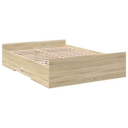 Okvir za krevet s ladicama boja hrasta 120x190 cm drveni - sonoma hrast 120 x 190 cm Cijena