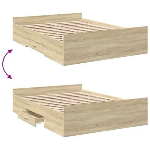 Okvir za krevet s ladicama boja hrasta 120x190 cm drveni - sonoma hrast 120 x 190 cm Cijena