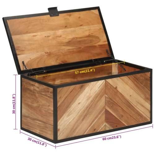 Kutija za pohranu 60x30x30 cm masivno drvo bagrema i željezo Cijena