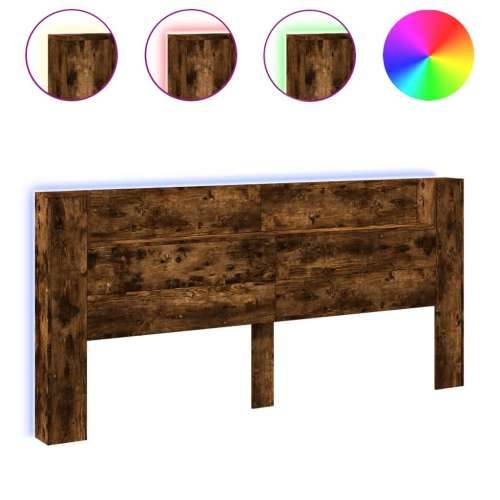 Ormarić za uzglavlje LED boja dimljenog hrasta 220x16,5x103,5cm - Dimljeni hrast 220 x 16.5 x 103.5 cm 1 Cijena