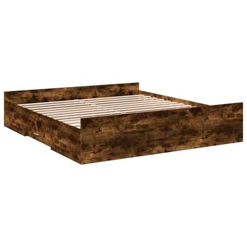 Okvir kreveta s ladicama boja hrasta 200x200 cm - Dimljeni hrast 200 x 200 cm Cijena
