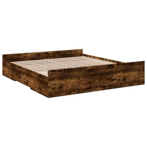 Okvir kreveta s ladicama boja hrasta 200x200 cm - Dimljeni hrast 200 x 200 cm Cijena
