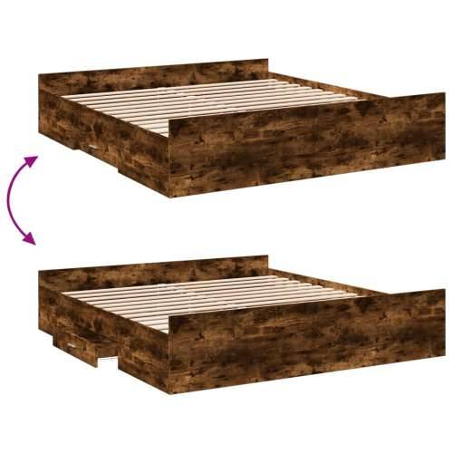 Okvir kreveta s ladicama boja hrasta 200x200 cm - Dimljeni hrast 200 x 200 cm Cijena