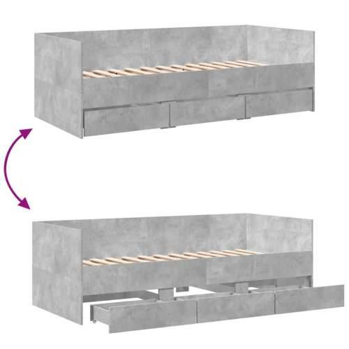 Dnevni krevet s ladicama bez madraca siva boja betona 100x200cm - Beton siva 100 x 200 cm Cijena