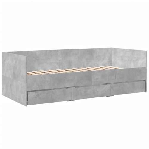 Dnevni krevet s ladicama bez madraca siva boja betona 90x190 cm - Beton siva 90 x 190 cm Cijena