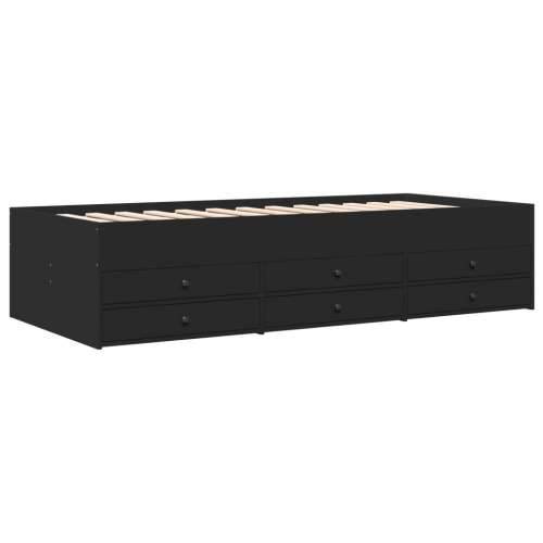 Dnevni krevet s ladicama bez madraca crni 100 x 200 cm - Crna 100 x 200 cm Cijena