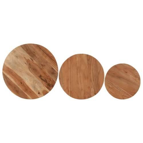 Uklapajući stolići za kavu 3 kom masivno drvo bagrema i željezo - 35 x 35 x 30 cm + 45 x 45 x 35 cm + 55 x 55 x 45 cm 1 Cijena