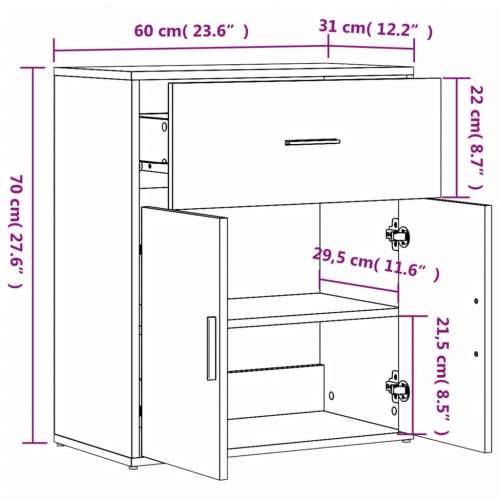 Komoda crna 60 x 31 x 70 cm od konstruiranog drva - Crna 1 Cijena