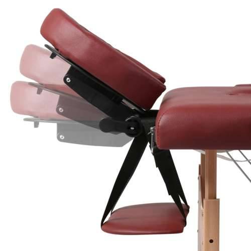Stol za masažu,sklopivi sa drvenim okvirom,3 dijela,Crveni Cijena