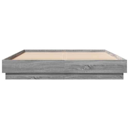 Okvir za krevet boja hrasta 150x200 cm od konstruiranog drva - Sivi hrast sonoma 150 x 200 cm Cijena