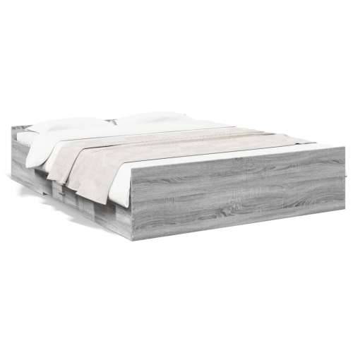 Okvir za krevet s ladicama boja hrasta 160x200 cm drveni - Sivi hrast sonoma 160 x 200 cm Cijena