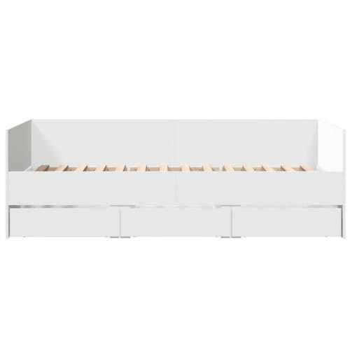 Dnevni krevet s ladicama bez madraca bijeli 100 x 200 cm - Bijela 100 x 200 cm Cijena