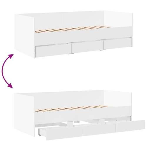 Dnevni krevet s ladicama bez madraca bijeli 100 x 200 cm - Bijela 100 x 200 cm Cijena
