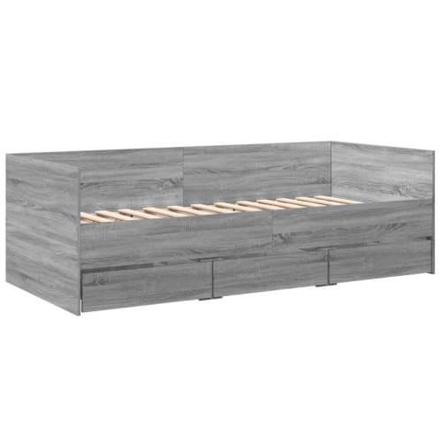 Dnevni krevet s ladicama bez madraca siva boja hrasta 90x190 cm - Sivi hrast sonoma 90 x 190 cm Cijena