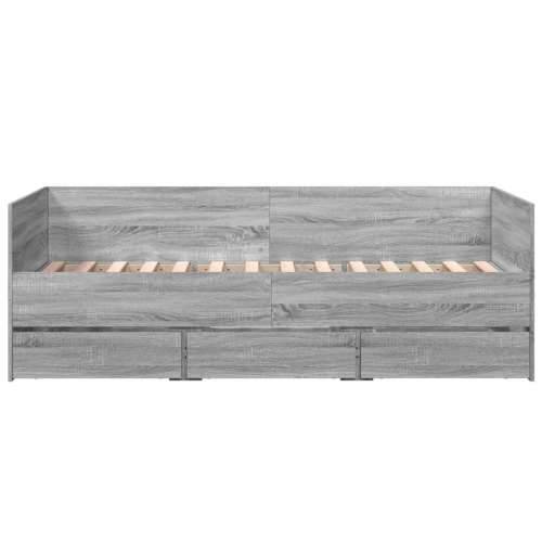Dnevni krevet s ladicama bez madraca siva boja hrasta 90x190 cm - Sivi hrast sonoma 90 x 190 cm Cijena