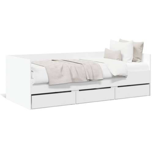 Dnevni krevet s ladicama bez madraca bijeli 75x190 cm - Bijela 75 x 190 cm Cijena