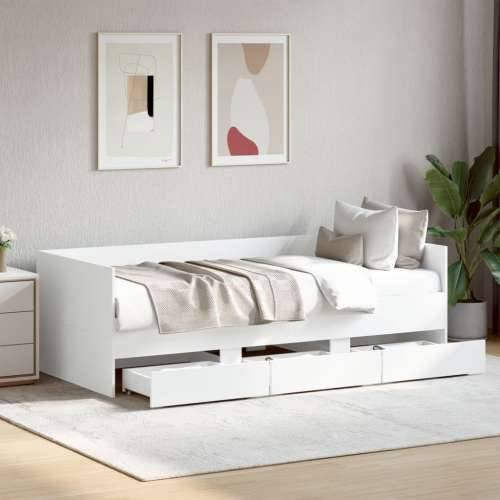 Dnevni krevet s ladicama bez madraca bijeli 75x190 cm - Bijela 75 x 190 cm Cijena