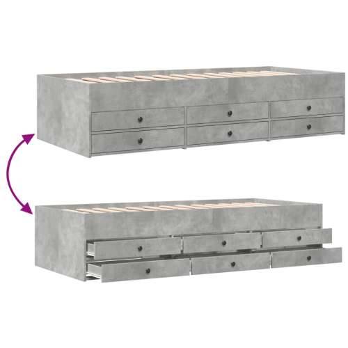 Dnevni krevet s ladicama bez madraca siva boja betona 100x200cm - Beton siva 100 x 200 cm Cijena