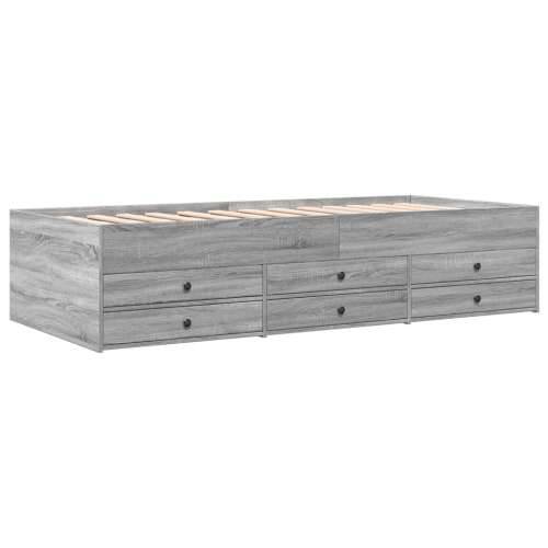 Dnevni krevet s ladicama bez madraca siva boja hrasta 100x200cm - Sivi hrast sonoma 100 x 200 cm Cijena