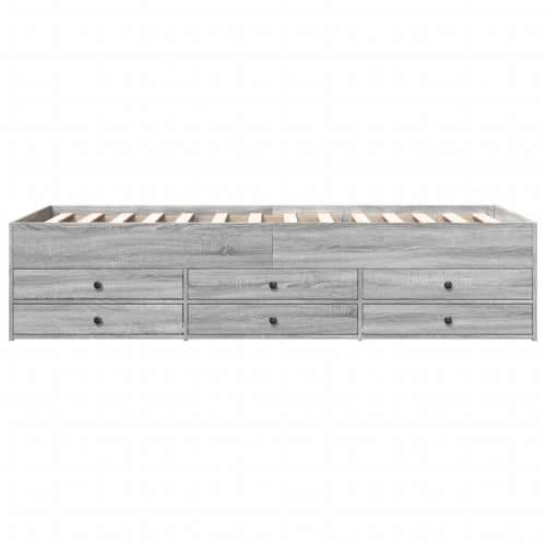 Dnevni krevet s ladicama bez madraca siva boja hrasta 100x200cm - Sivi hrast sonoma 100 x 200 cm Cijena