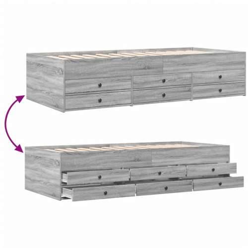 Dnevni krevet s ladicama bez madraca siva boja hrasta 100x200cm - Sivi hrast sonoma 100 x 200 cm Cijena