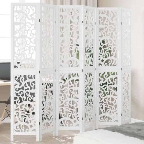 Sobna pregrada s 6 panela bijela od masivnog drva paulovnije